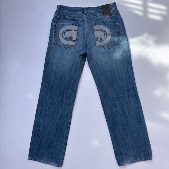 Y2K Ecko Untld. Embroidered Rhino Logo Pocket Relaxed Fit Jeans (30 x 30.5) - Picture 3 of 6